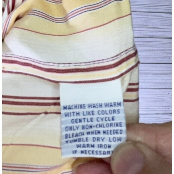 Alan Flusser XL Mens Button Down Striped Shirt Multicolored 100% Cotton - Picture 3 of 8